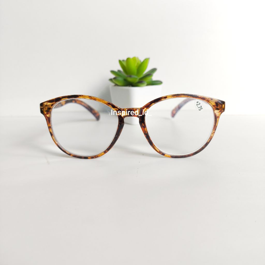 kacamata baca wanita kacamata baca leopard ukuran plus 1,00 sd plus 3