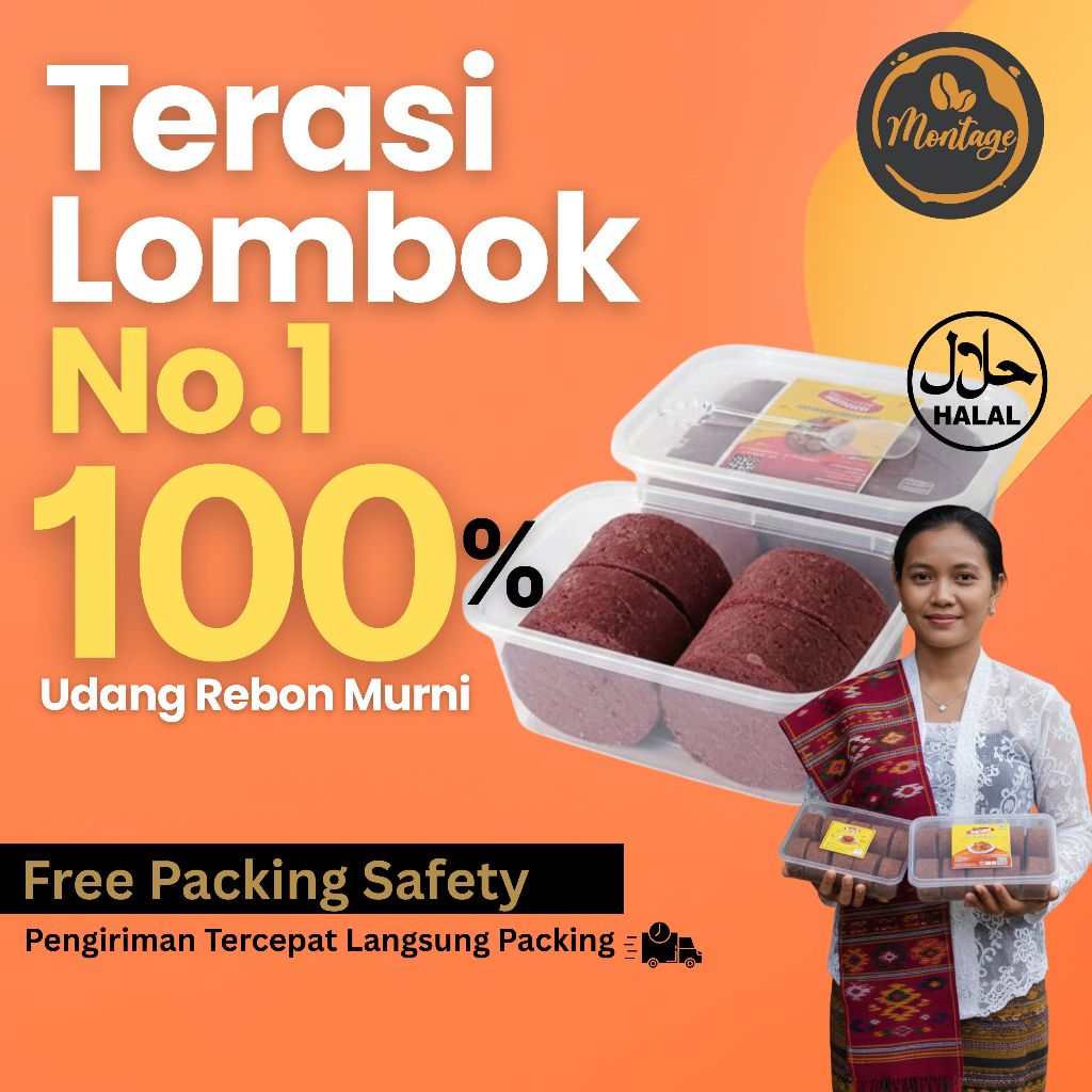 Terasi Kismayadi Udang Panggang Lombok Asli 2 Keping - Terasi Merah Matang Lombok - Terasi Lombok