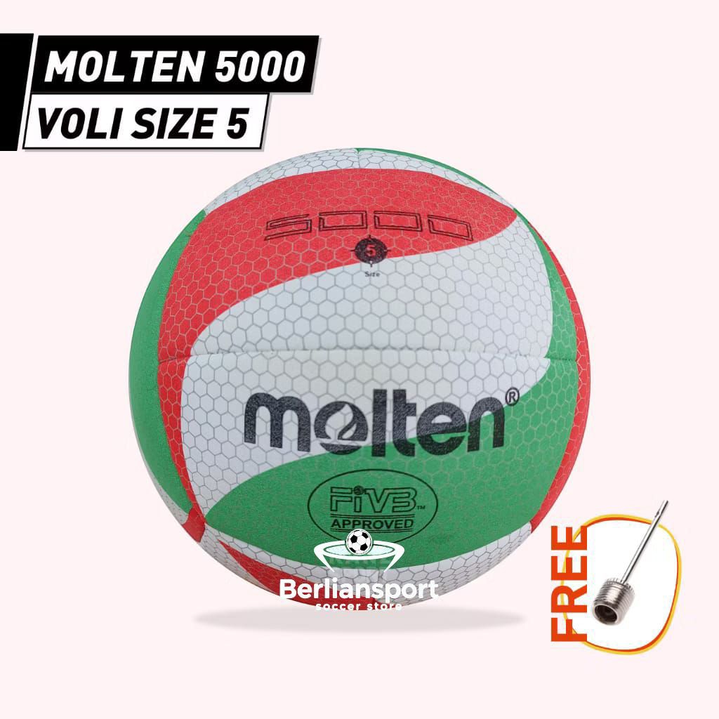 MOLTEN BOLA VOLI VOLY MOLTEN PREMIUM MOLTEN 5000 INDOOR OUTDOOR SIZE 5 JAHIT