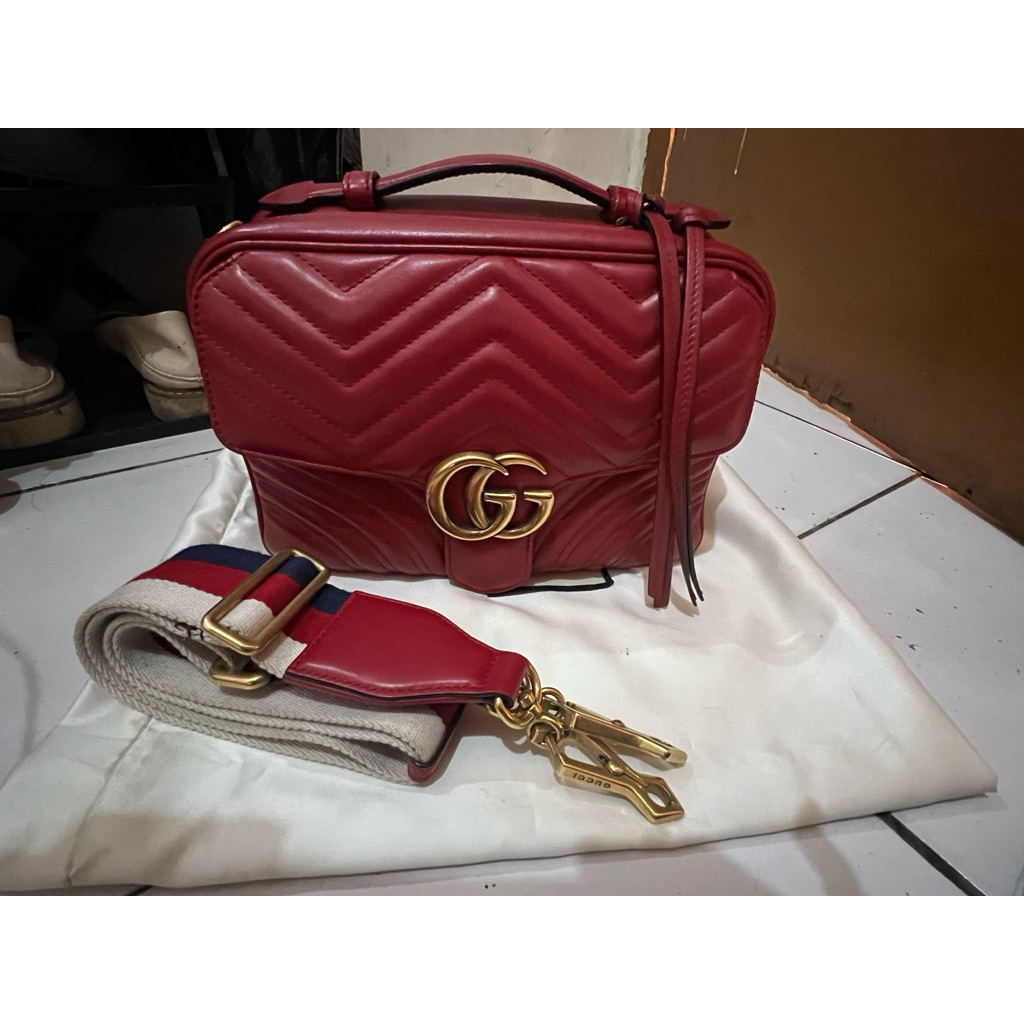 Gucci Marmont Matelasse Red original Preloved