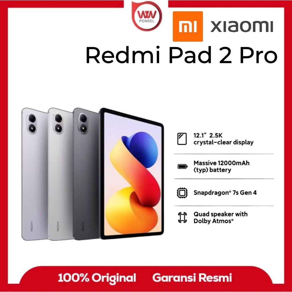 Tablet Xiaomi Redmi Pad 2 Pro Ram 8GB Internal 256GB Garansi Resmi