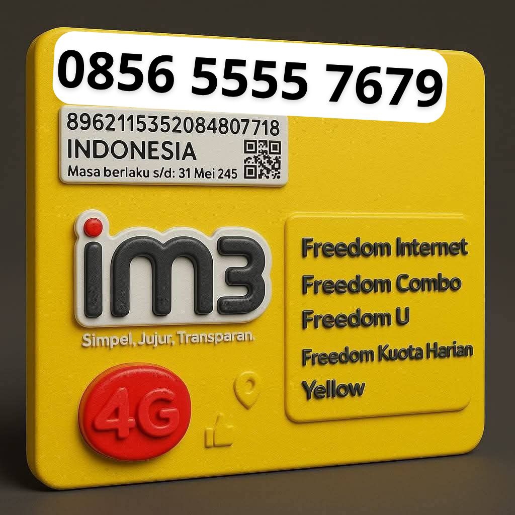 NOMOR CANTIK IM3 KWARTED NOMOR 55555 7679 KARTU PERDANA INDOSAT NOMOR 0856