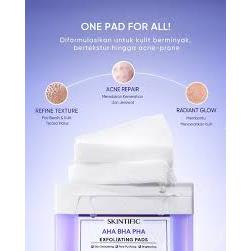 SKINTIFIC AHA BHA PHA EXFOLIATING PADS