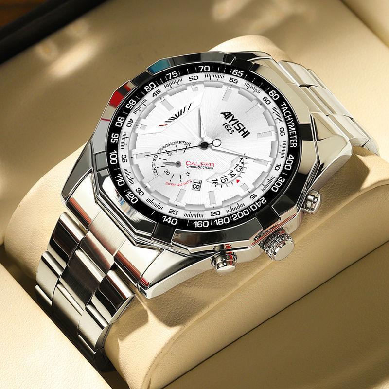 AIYISHI 1623 Jam Tangan Pria Anti Air Original Luxury Stainless Steel Free BOX+Kartu