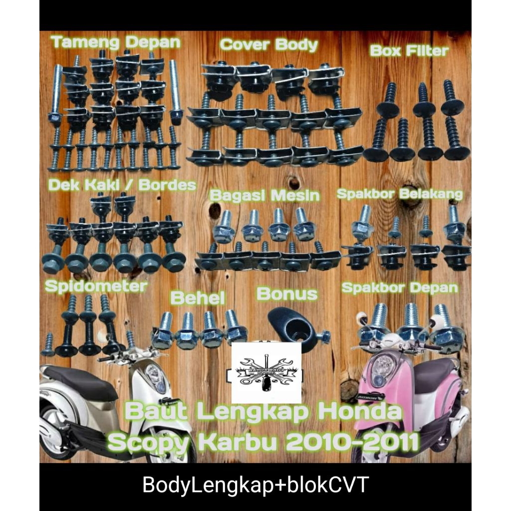 BAUT BODY LENGKAP FULLSET HONDA SCOOPY TAHUN 2010-2011 fullbody