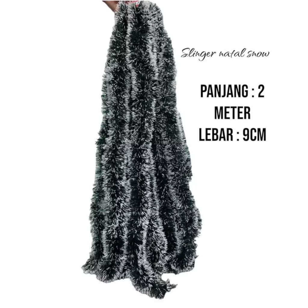 Slinger Natalan/Slinger Dekorasi Natal/Slinger Hijau Putih/Hiasan Pohon Natal/Slinger Murah