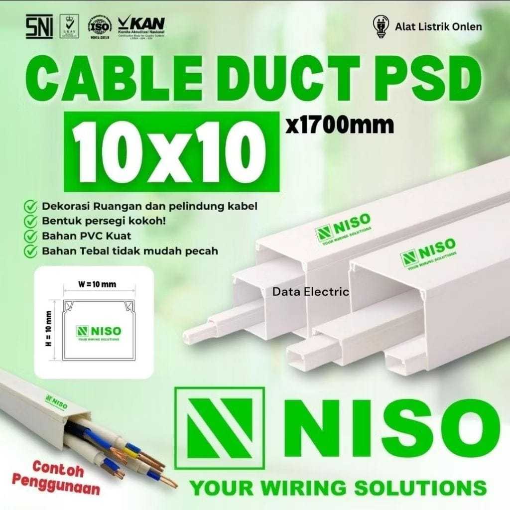 Kabel Ducting Niso Penutup Kabel Niso 10 x 10 x 1700 m