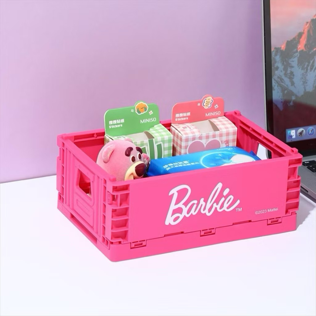 MINISO BARBIE FOLDABLE STORAGE BOX KOTAK PENYIMPANAN