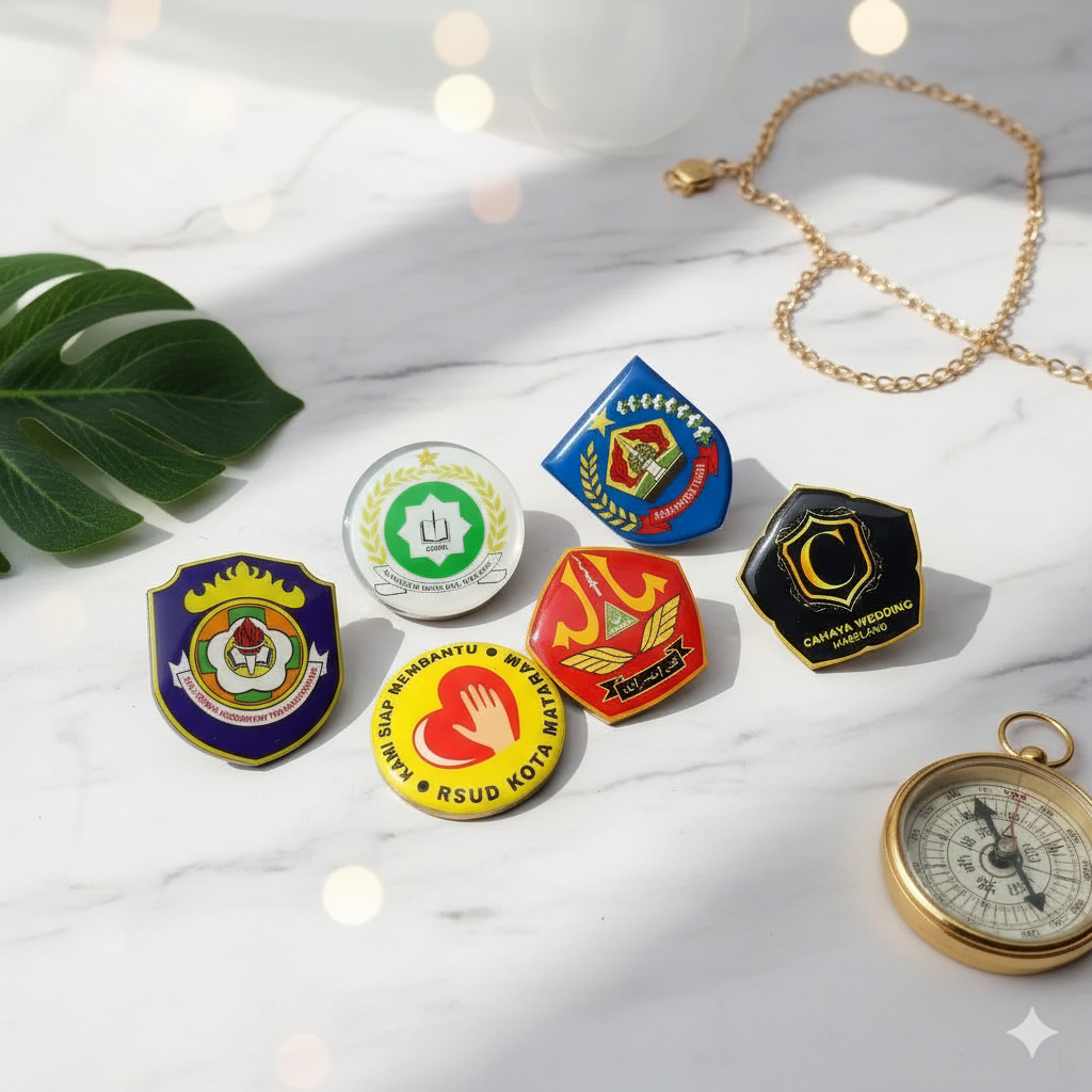 Pin Resin Aluminium Custom Nama Logo Foto 3cm CUSTOM PIN ALUMINIUM / KUNINGAN / PIN LOGO EMBLEM PENI