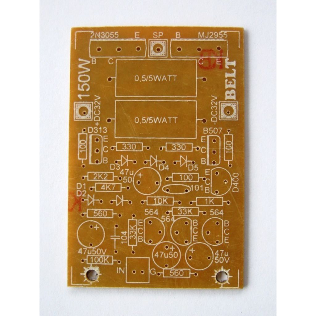 PCB 150 watt OCL power amplifier mono