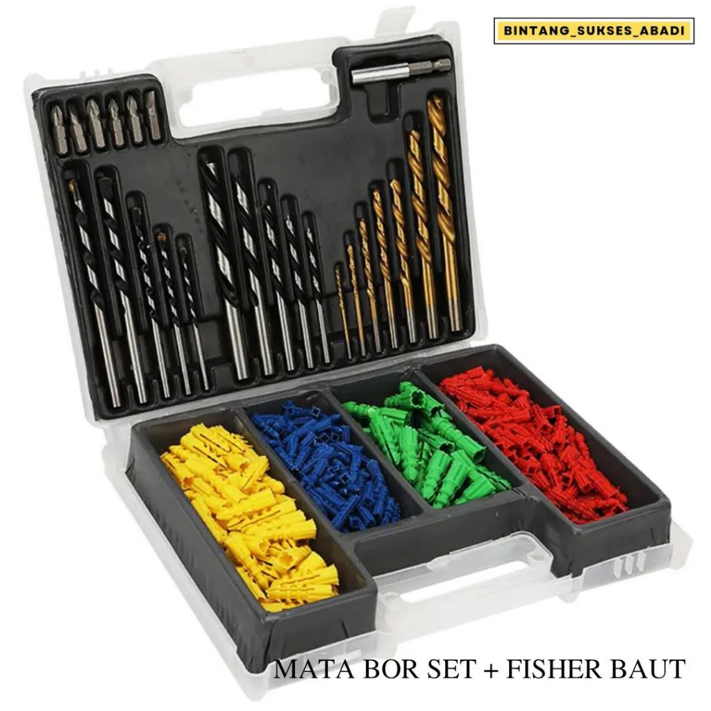 Mata Bor Set Lengkap Fisher Baut Warna Kotak Alat Mata Bor Drill Set Fisher Baut Lengkap 1 Kotak