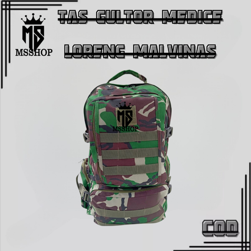 Tas Tactical Ransel Militer Punggung Army Backpack Tas ORIGINAL Tactical GULTOR MEDIS LORENG MALVINA
