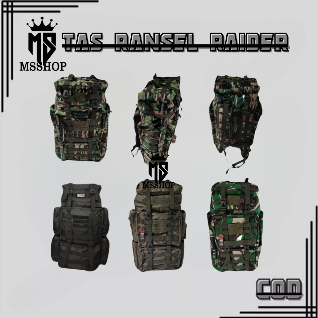 Tas Ransel Punggung tas raider tas ransel army model jatah raider TNI Loreng NKRI