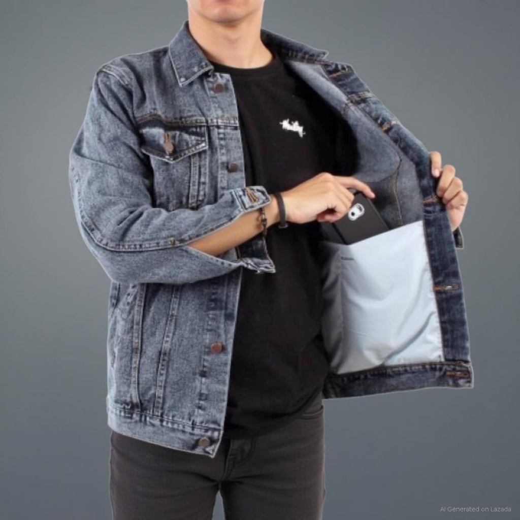 Jaket Jeans Pria Original Z-NINE model Sanwash