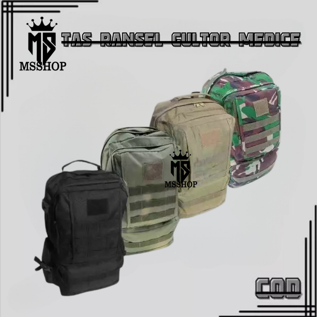 Tas Tactical Ransel Militer Punggung Army Backpack Tas ORIGINAL Tactical GULTOR MEDIS HITAM