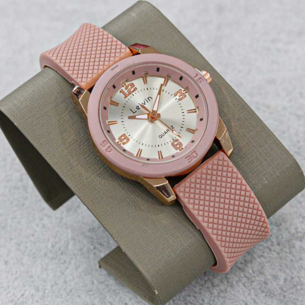 JAM TANGAN WANITA CEWEK LEIVIN LV 2006 JAM TANGAN FASHION ANALOG ORIGINAL TALI RUBBER WARNA