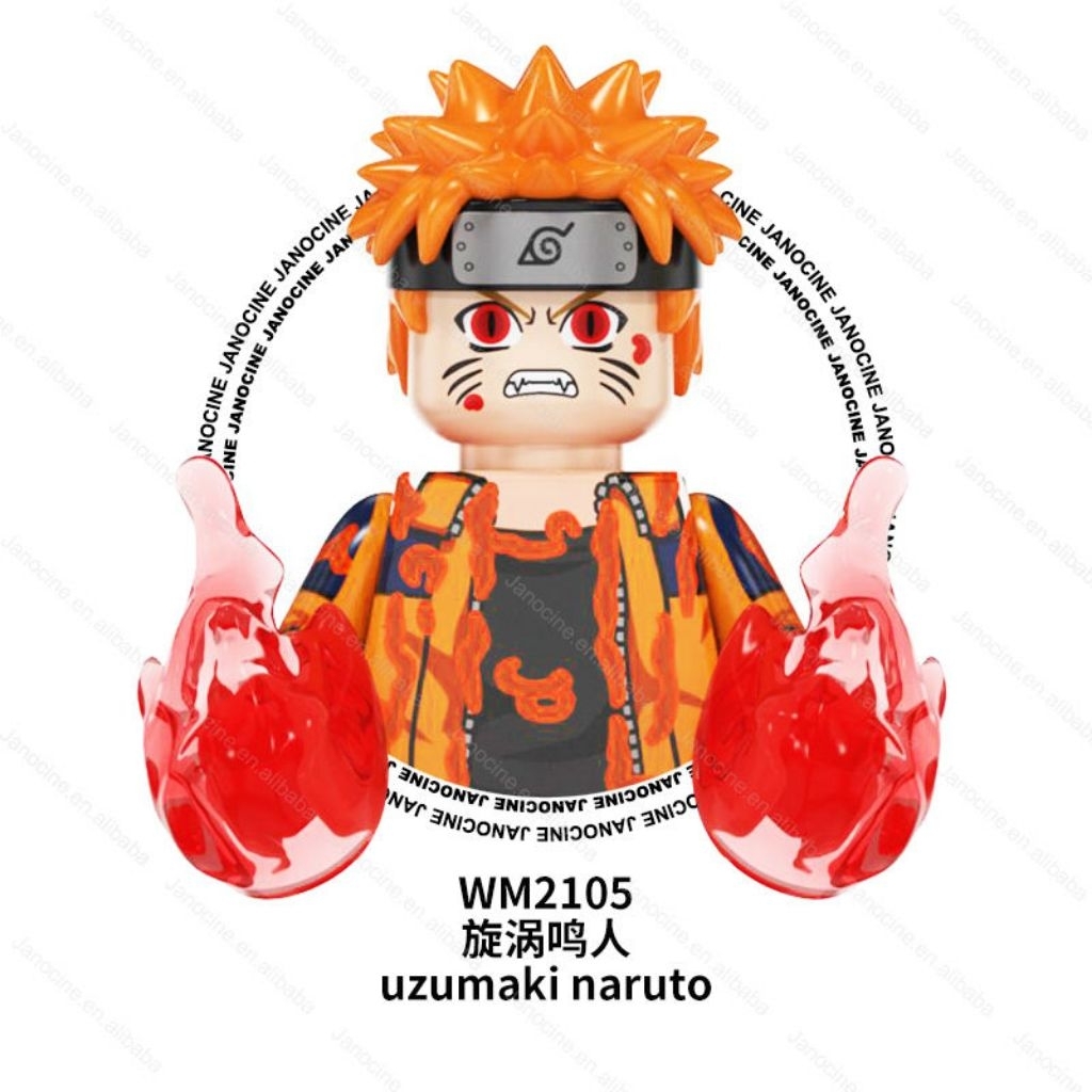 WM2105 Mainan Anak Naruto Kecil Kyubi Chakra Mode Mini Figure Full Aksesoris