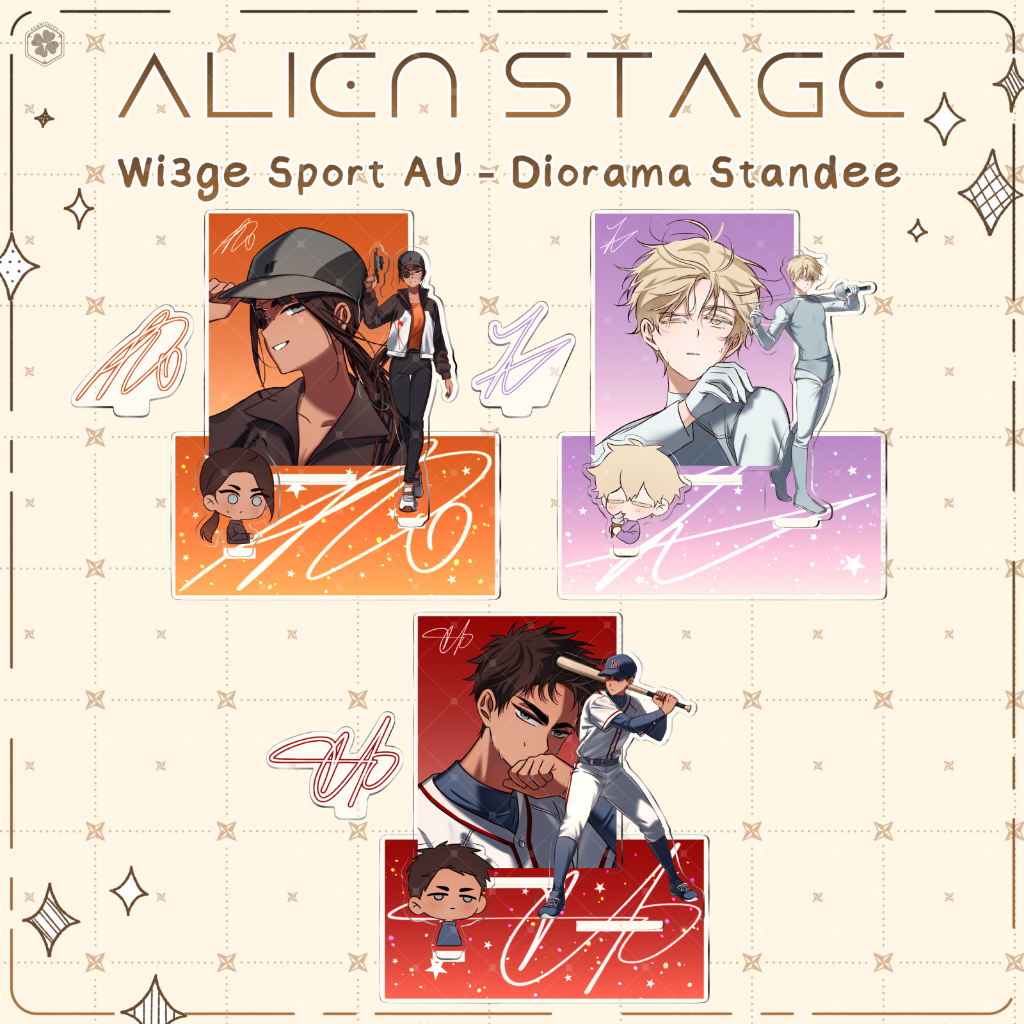Alien Stage Diorama Acrylic Standee - Sport AU Trio (Gen 49) - ALNST Standee Akrilik Diorama