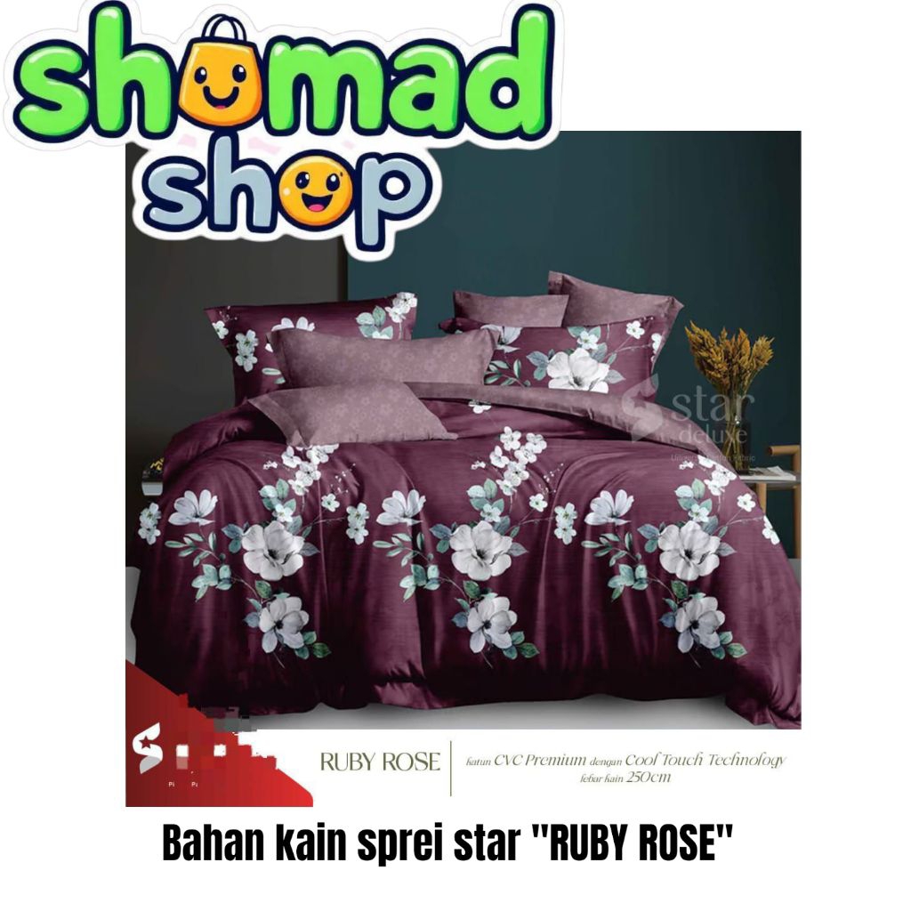 Bahan kain sprei star meteran "RUBY ROSE"