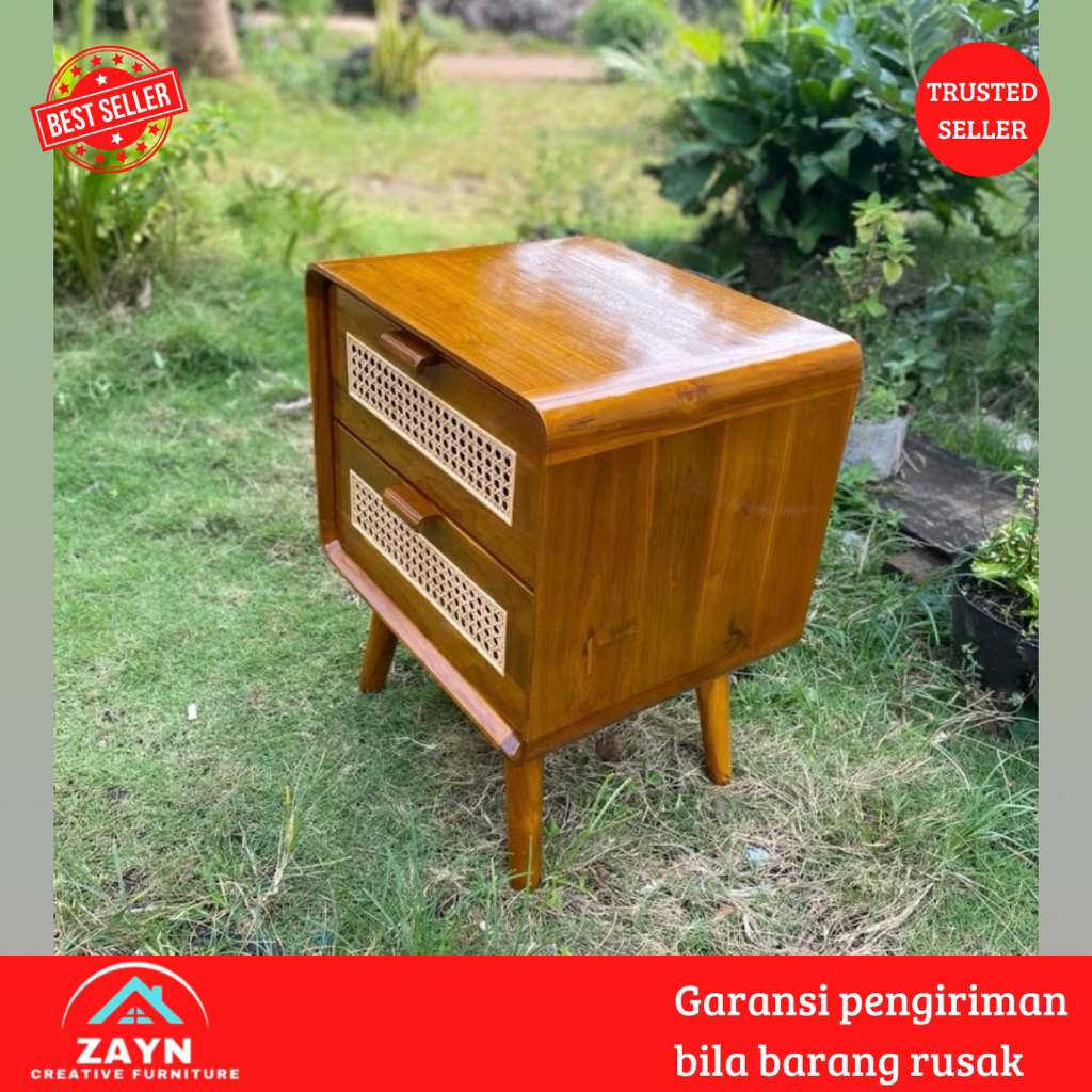 NAKAS KAYU JATI Minimalis Meja Kecil Meja Kamar Bahan kayu jati