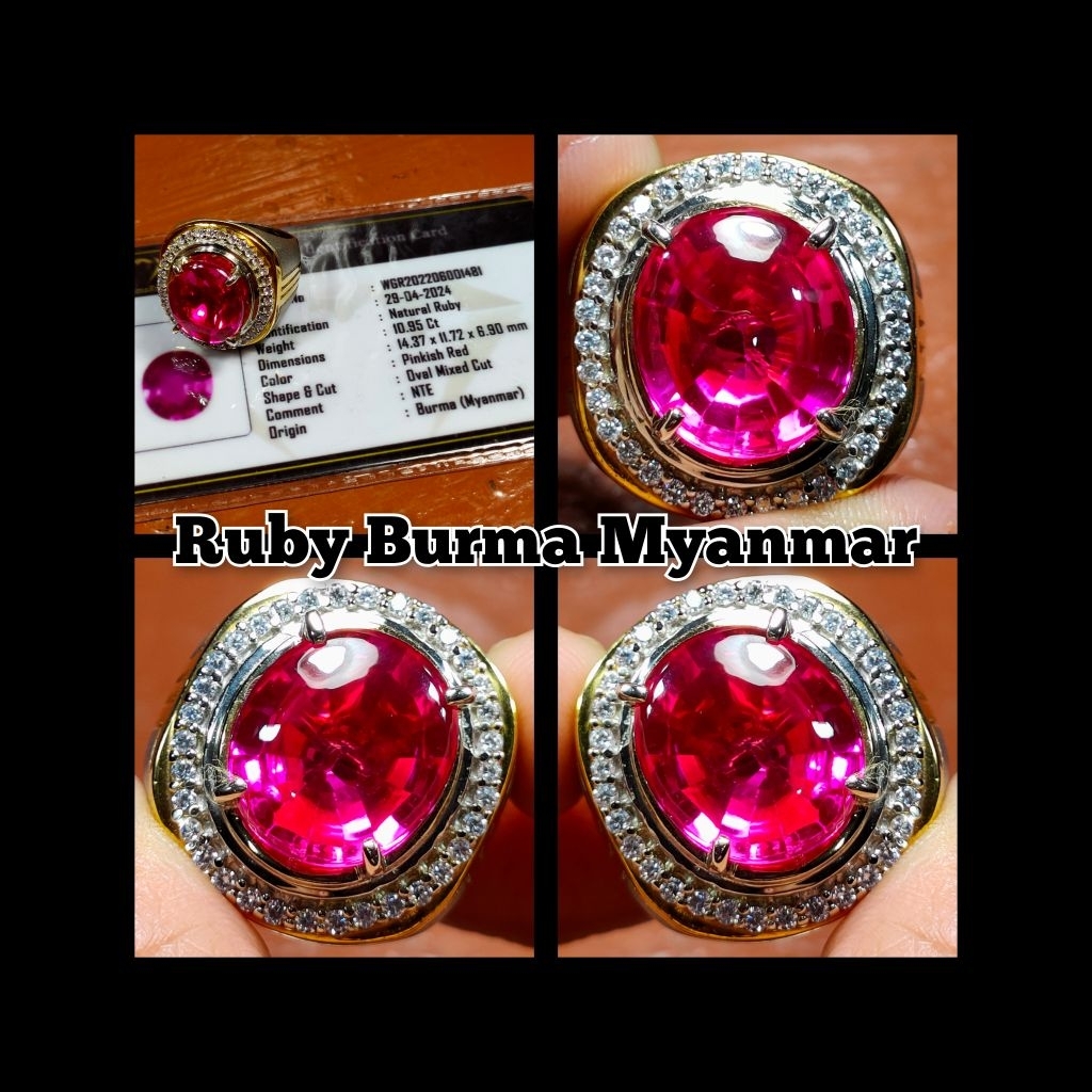 NATURAL RUBY BURMA MYANMAR ( PIGEON BLOOD )
