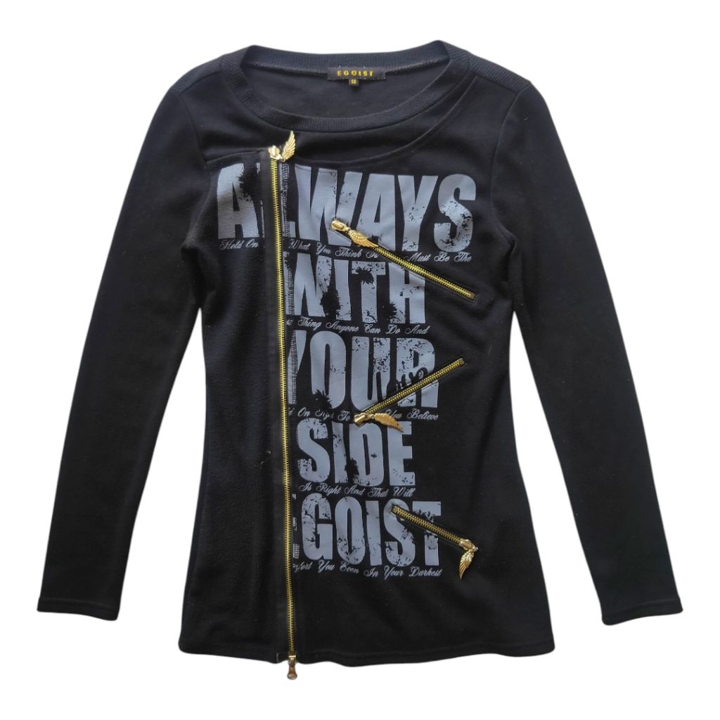 Long Sleeve Kaos Lengan Panjang Egoist Zip Detail (Japanese Brand)