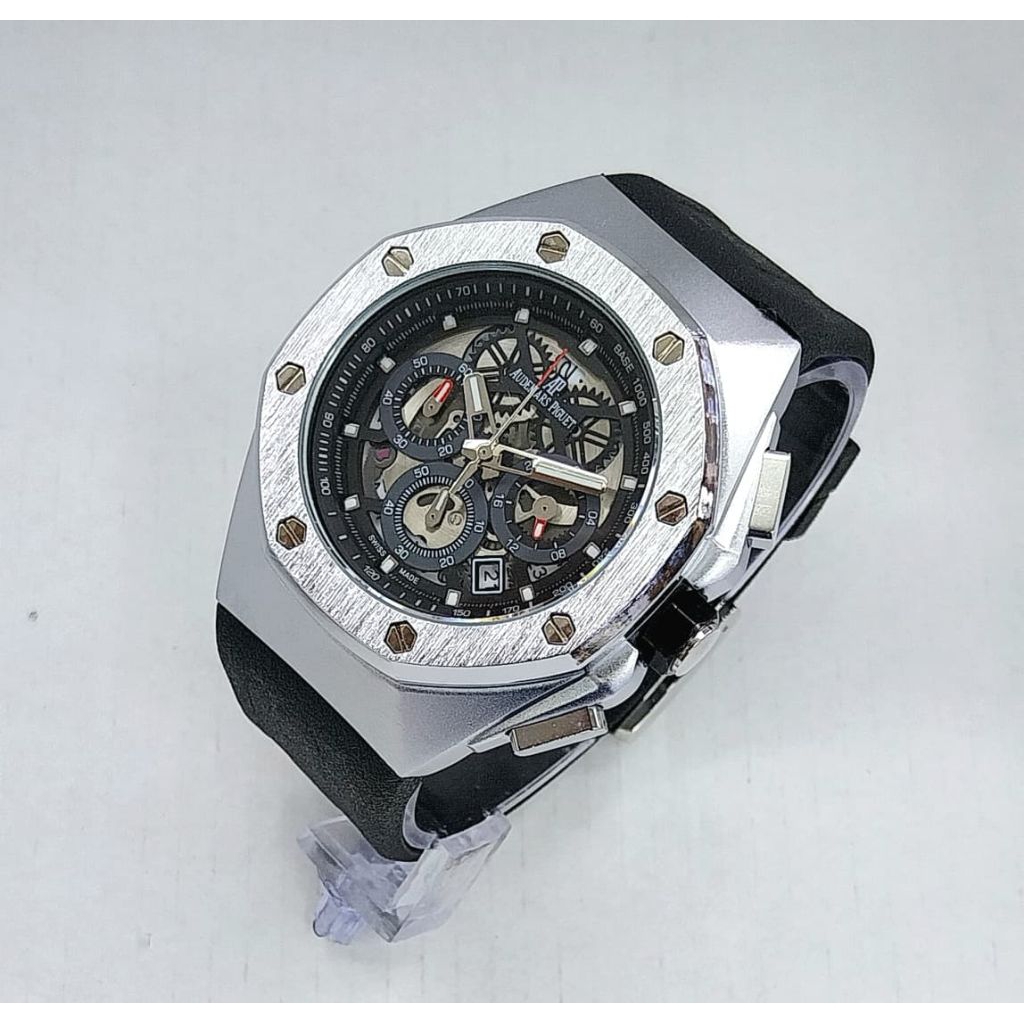 Jam Tangan Audemrs Piguet Offshore Skeleton Chronograph dengan Tali Karet Biru