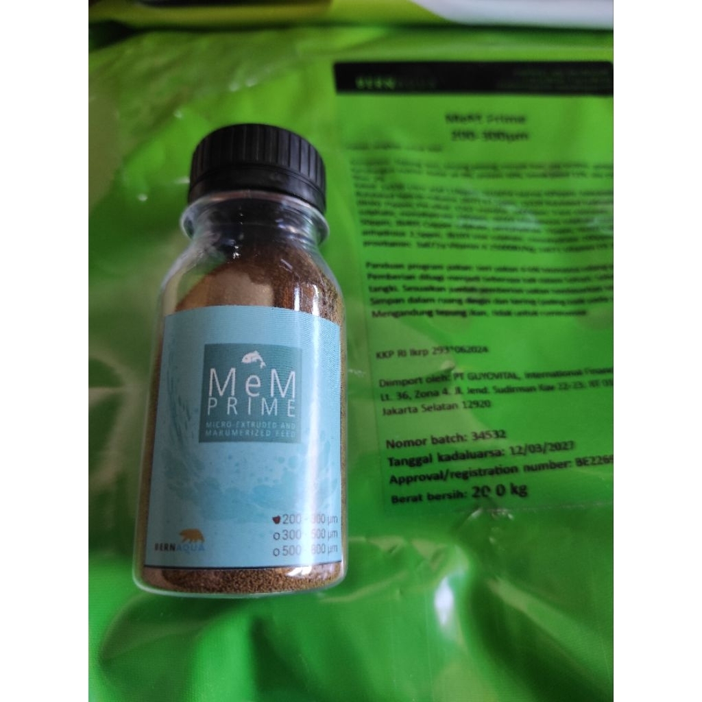 Mem Prime Pelet Mem ukuran 300-500 micron kemasan 50 Gram