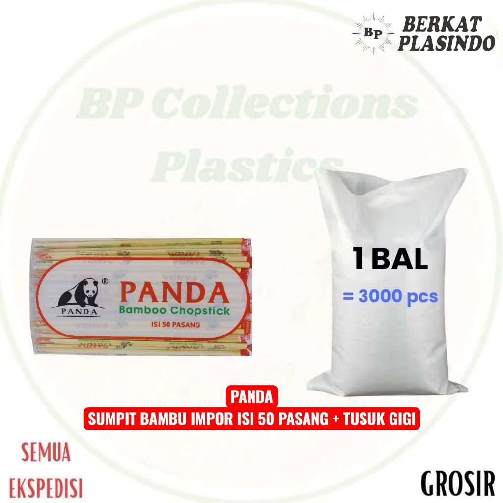 1 BAL SUMPIT BAMBU PANDA ISI 3000 PASANG/BAL (60 PACK)