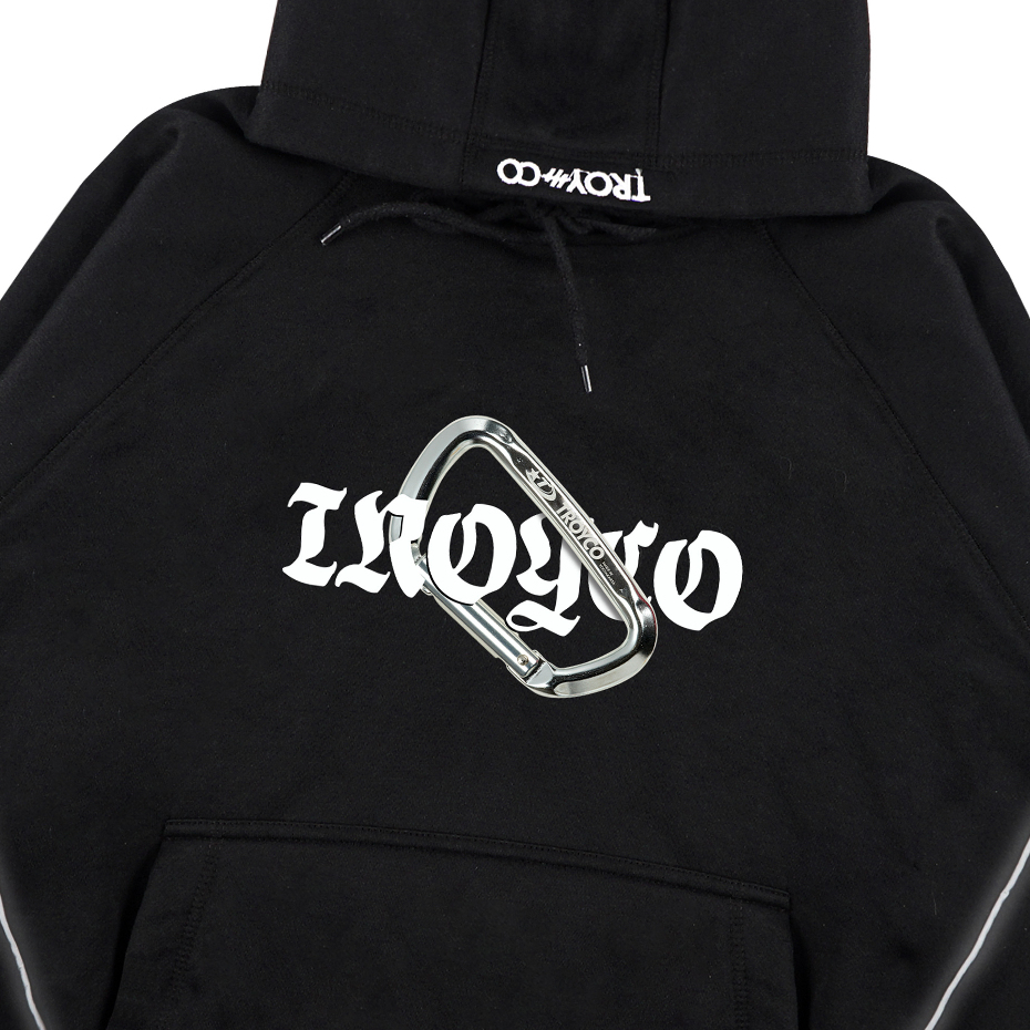 Troy Company Boxy Hoodie Starlight Black Carabiner - Hoodie Boxy Reflective Hitam BSH 3408