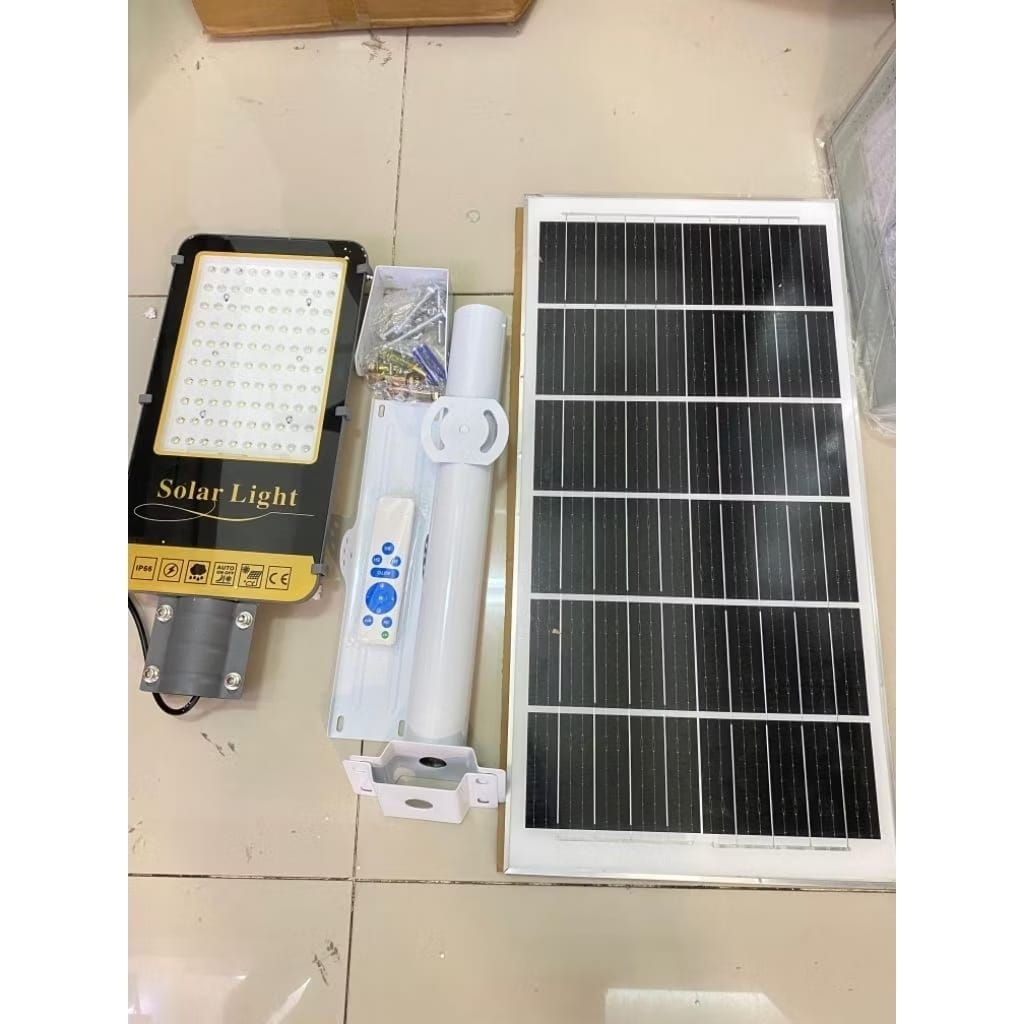 Lampu PJU solar panel 100watt 2in1 Lampu jalan PJU LED 100 Watt