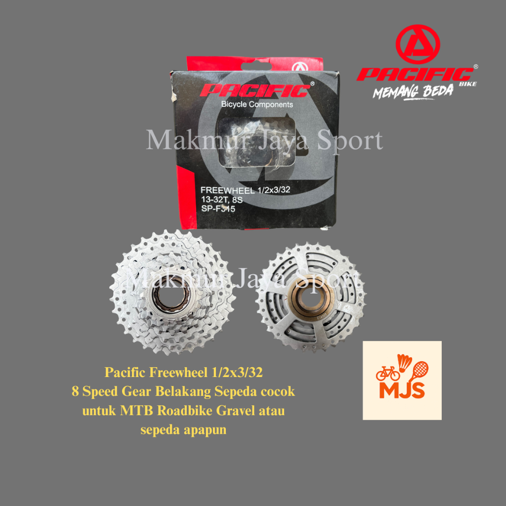 FreeWheel / Sprocket Gear PACIFIC Sepeda 7 8 Speed Susun Brown 1/2" x 3/32" x 7 SPEED 8 SPEED | High