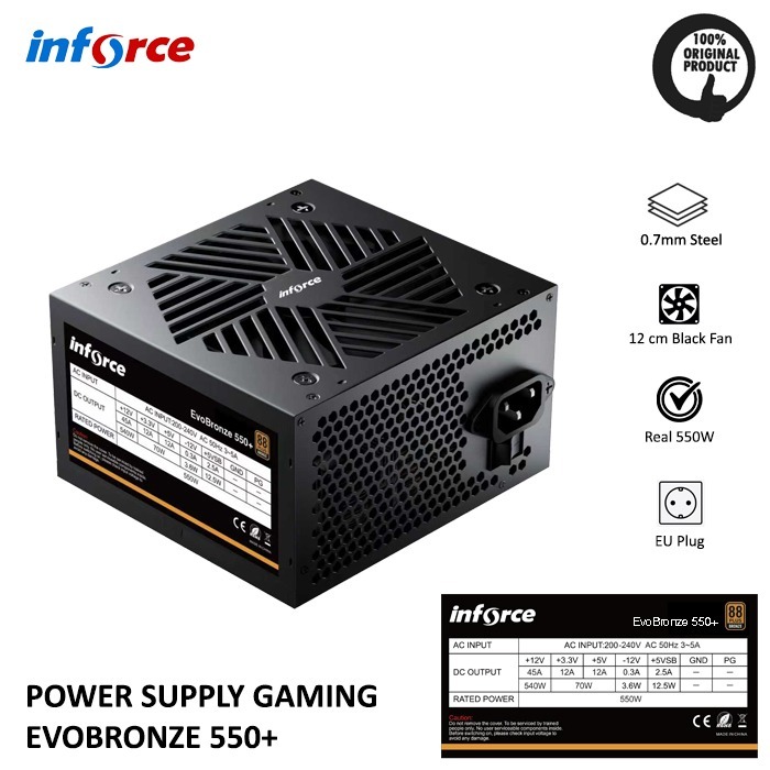 Inforce Power Supply Evobronze 550 Watt 80 Plus - PSU 550W