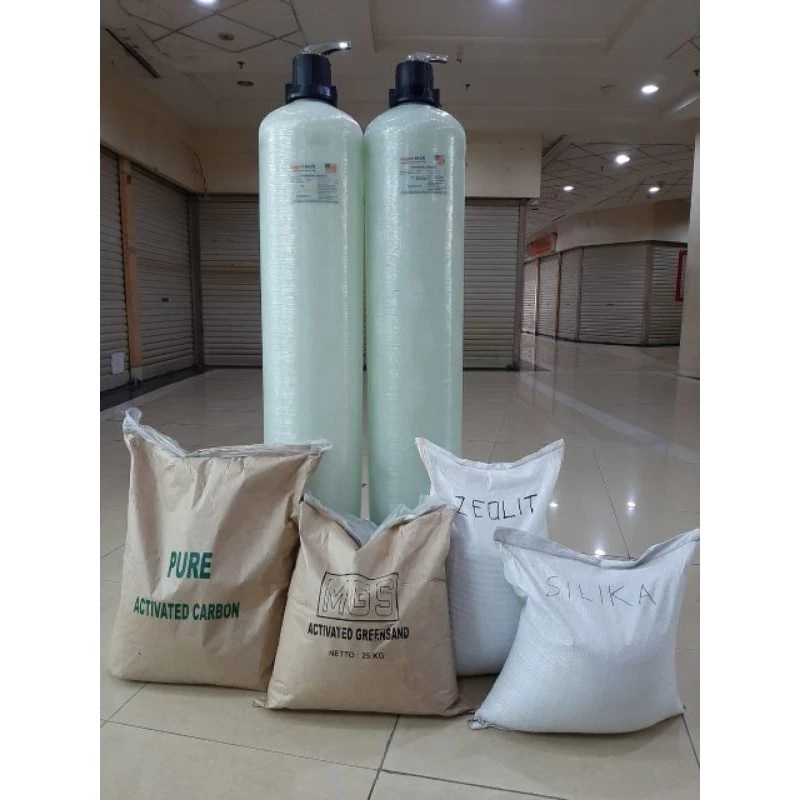 filter air Double tabung frp 1054 - paket lengkap filter 2 tabung