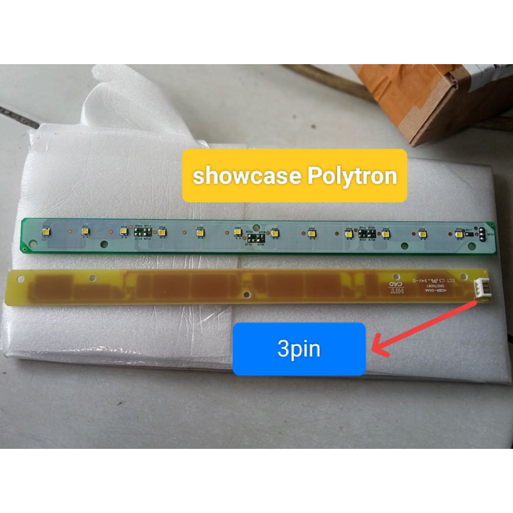 lampu LED kulkas showcase Polytron 3pin original