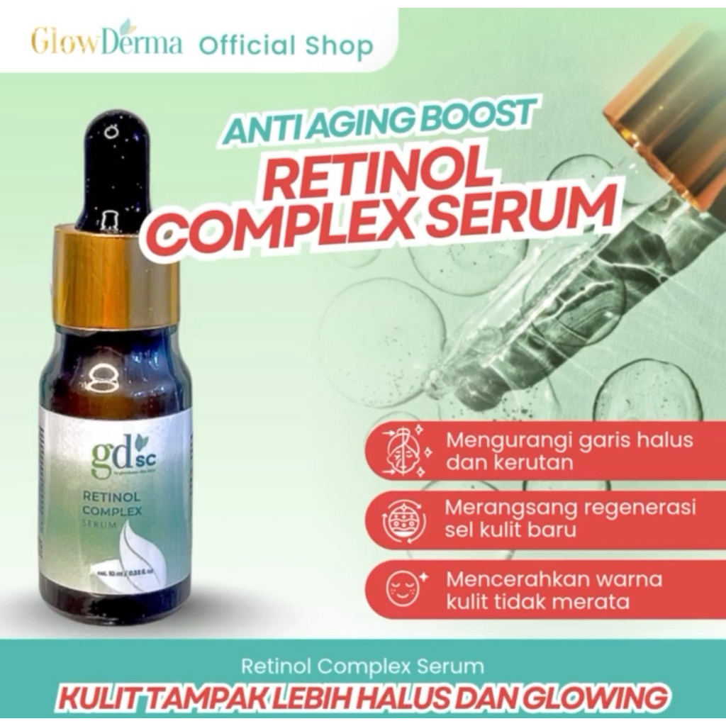 GDSC SERUM RETINOL ANTI FLEK dan ANTI AGING |SERUM BPOM |Glowderma Skin Care |SERUM KLINIK RESMI |SE