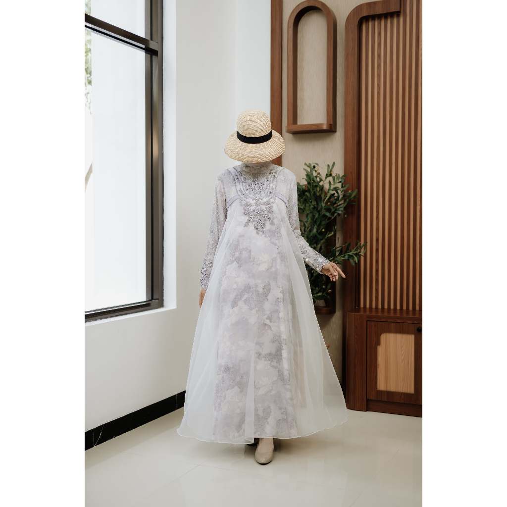 Rifqah Dress | Gamis Kondangan | Dress Kondangan Muslim | Dress Organza