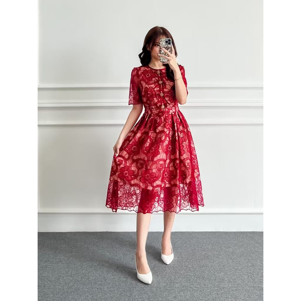 IVANA DRESS - DRESS BROKAT NATAL