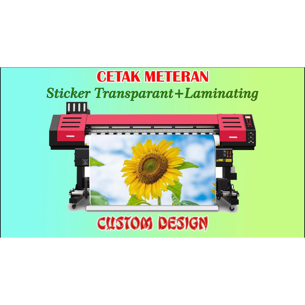 CETAK STIKER TRANSPARANT + LAMINATING