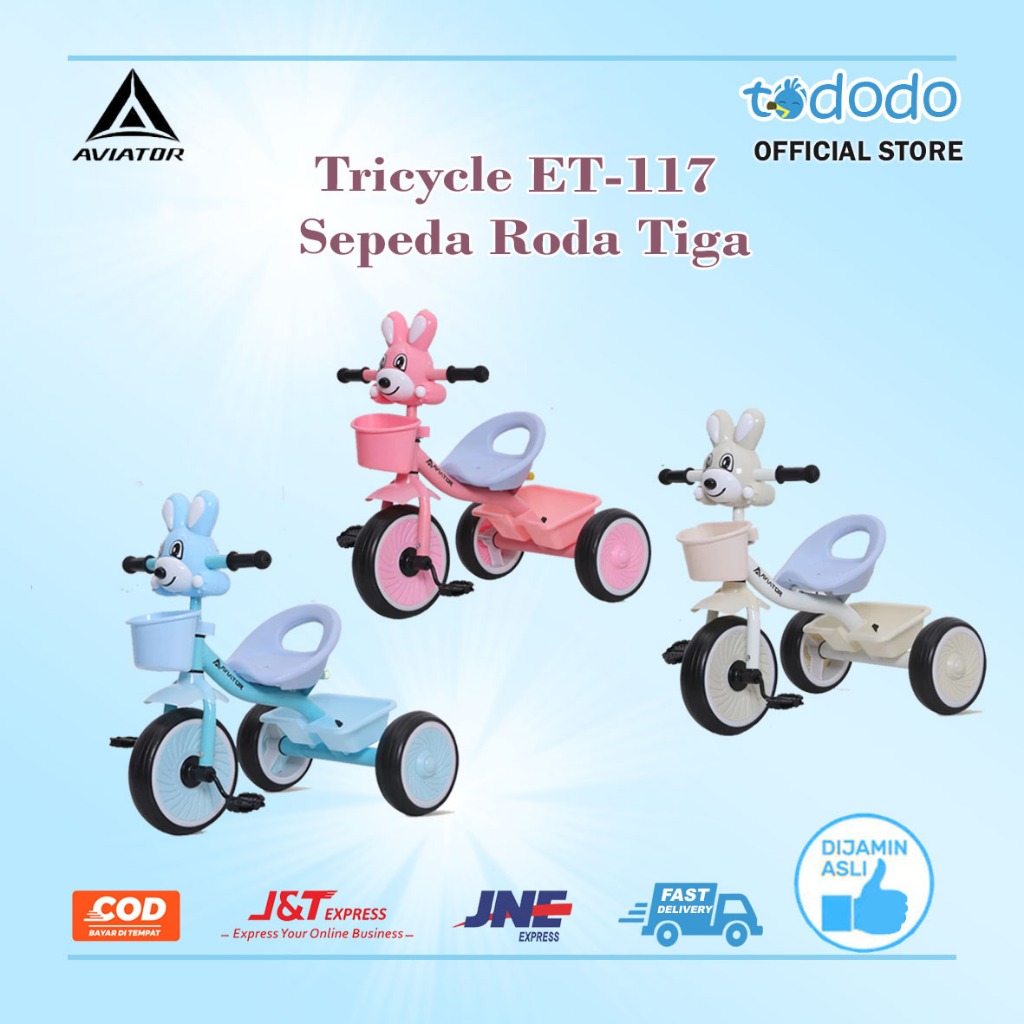 Aviator Tricycle AT-117 Sepeda Roda Tiga Kelinci