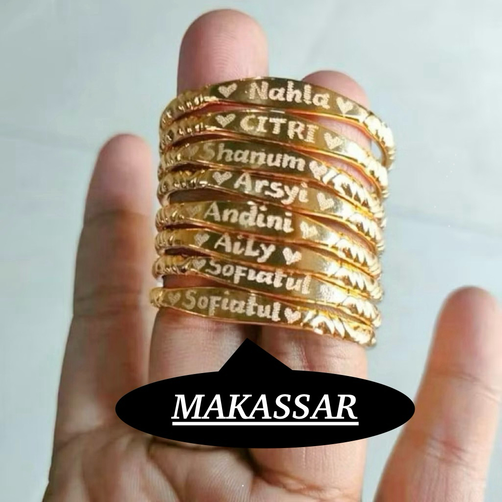 Gelang sepuh emas gratis ukir nama