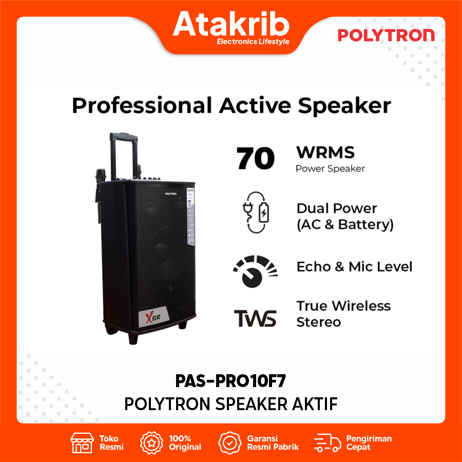 POLYTRON SPEAKER AKTIF PAS-PRO10F7 Portable Dual Power