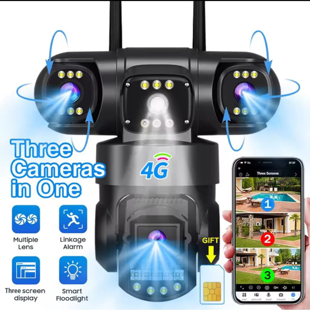 CCTV IP Kamera Keamanan Lensa Ganda V380Pro Smart Home 16MP Outdoor Waterproof