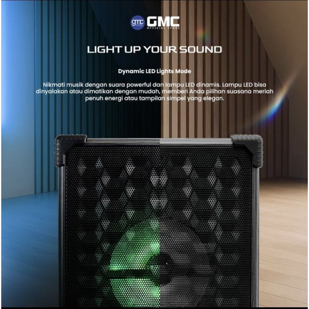 Speaker GMC 883B 6.5" inch + 1 Mic Wireless