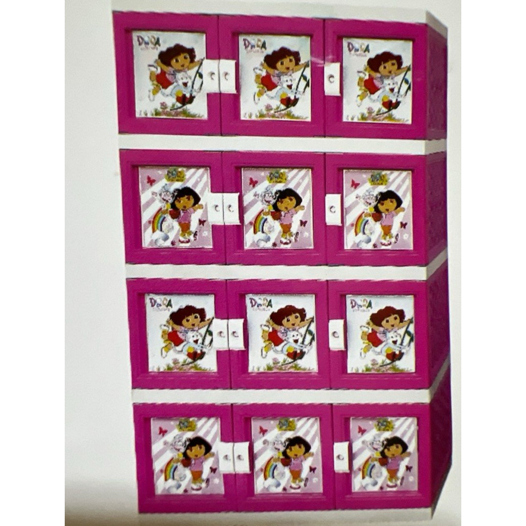 Lemari Plastik Akako  3 Pintu 4 Susun Mega  Jumbo Motif Dora