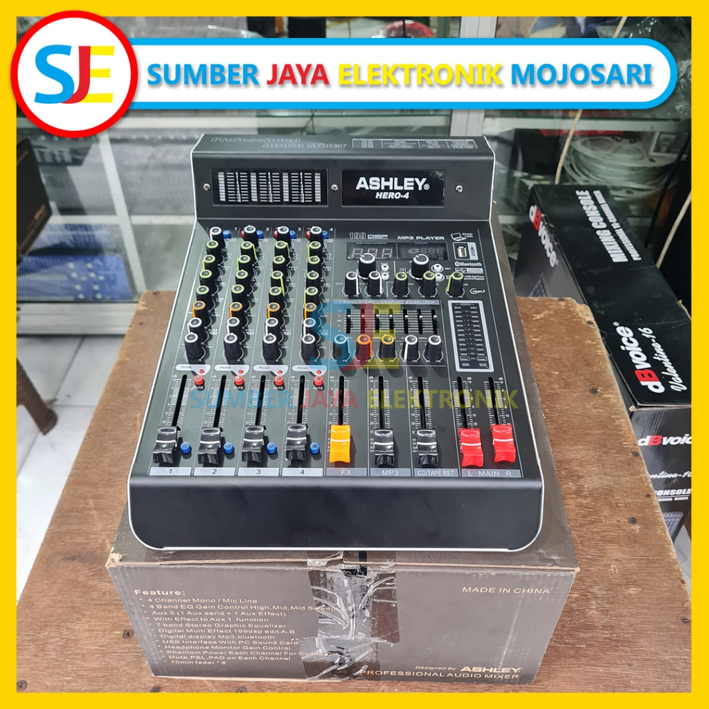 Mixer Ashley Hero 4 / Mixer Audio Ashley Hero 4 Channel Multi Effect 199dsp