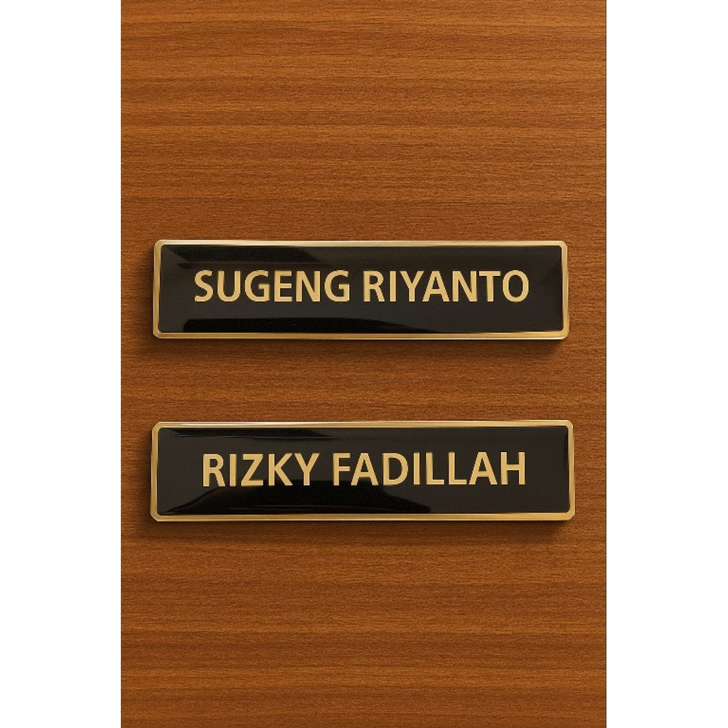 CUSTOM NAMETAG/ NAMA DADA/ PAPAN NAMA KUNINGAN