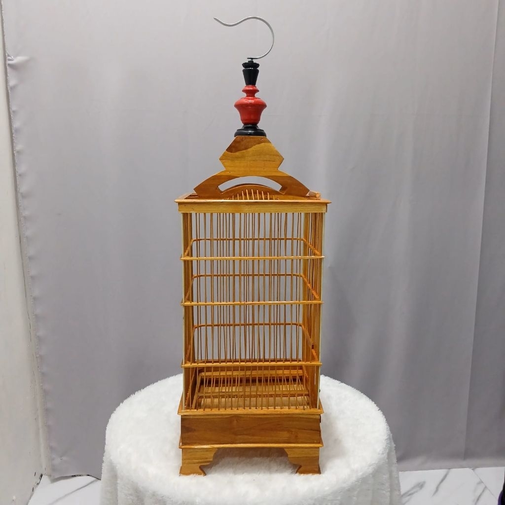 SANGKAR KANDANG PLECI PERNIS BAHAN KAYU JATI