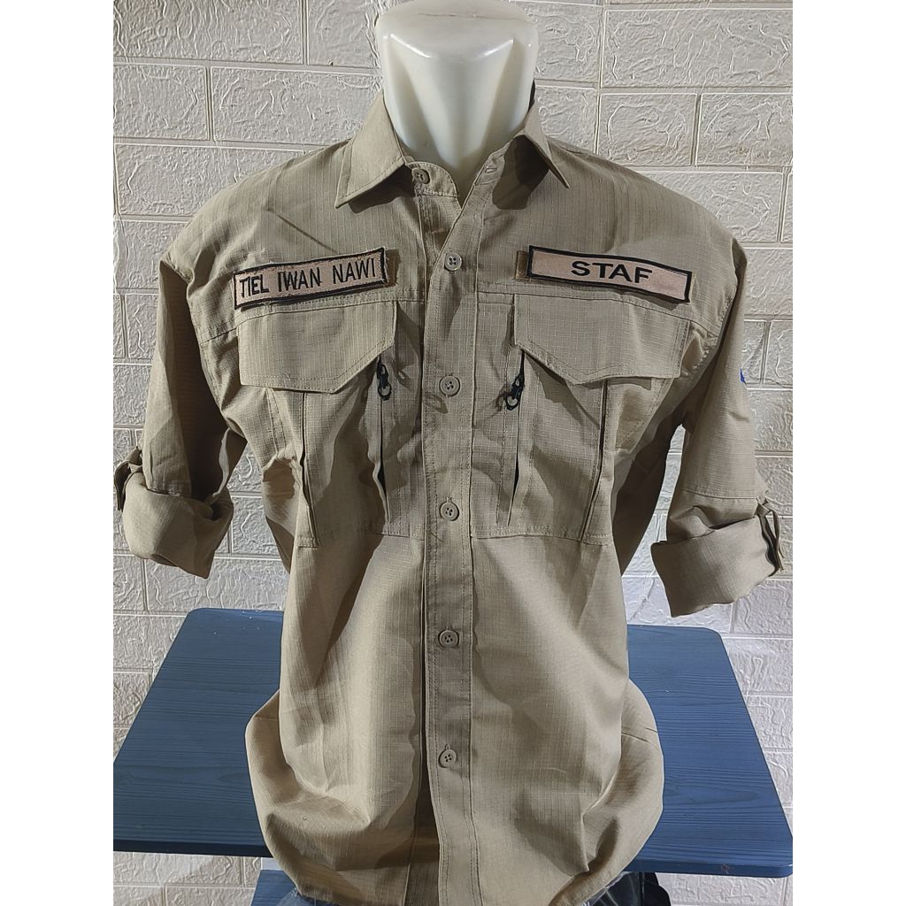 Kemeja Taktikal Panjang + Bordir