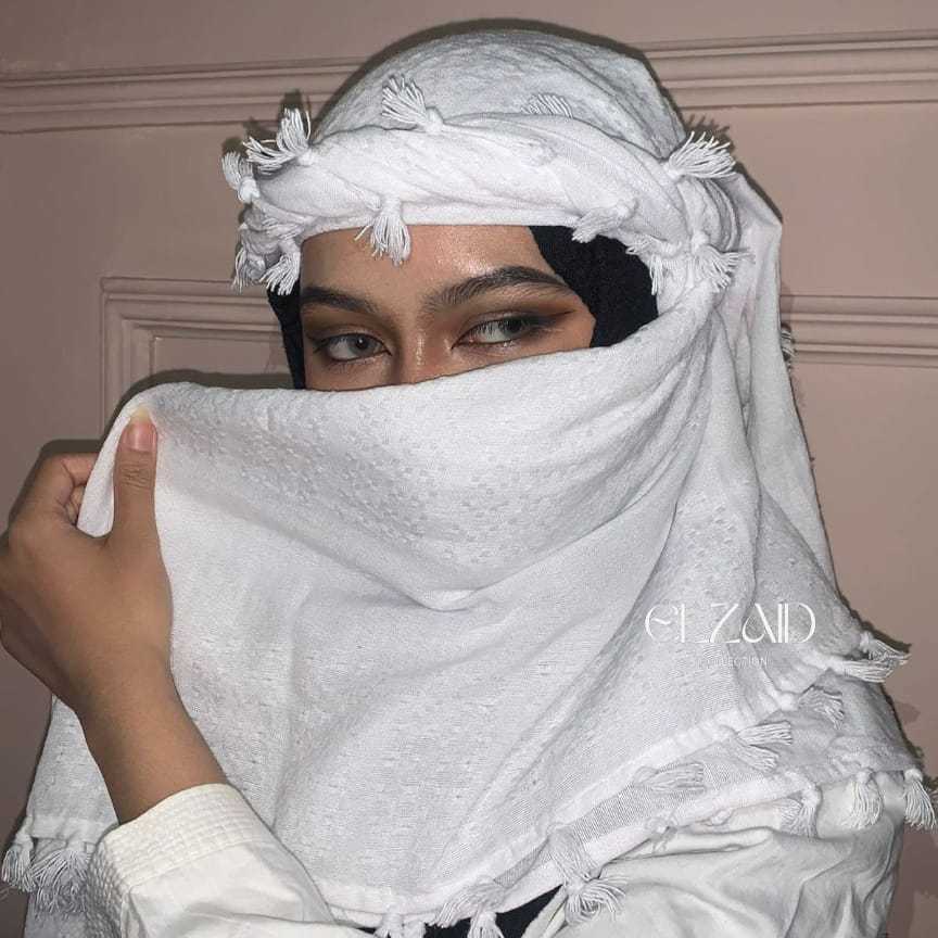 Sorban Hijab Wanita Putih Polos Palestina Arabian Style Best Seller